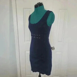 Laundry by Design Size 2 Blue cotton Dress with Brass Details